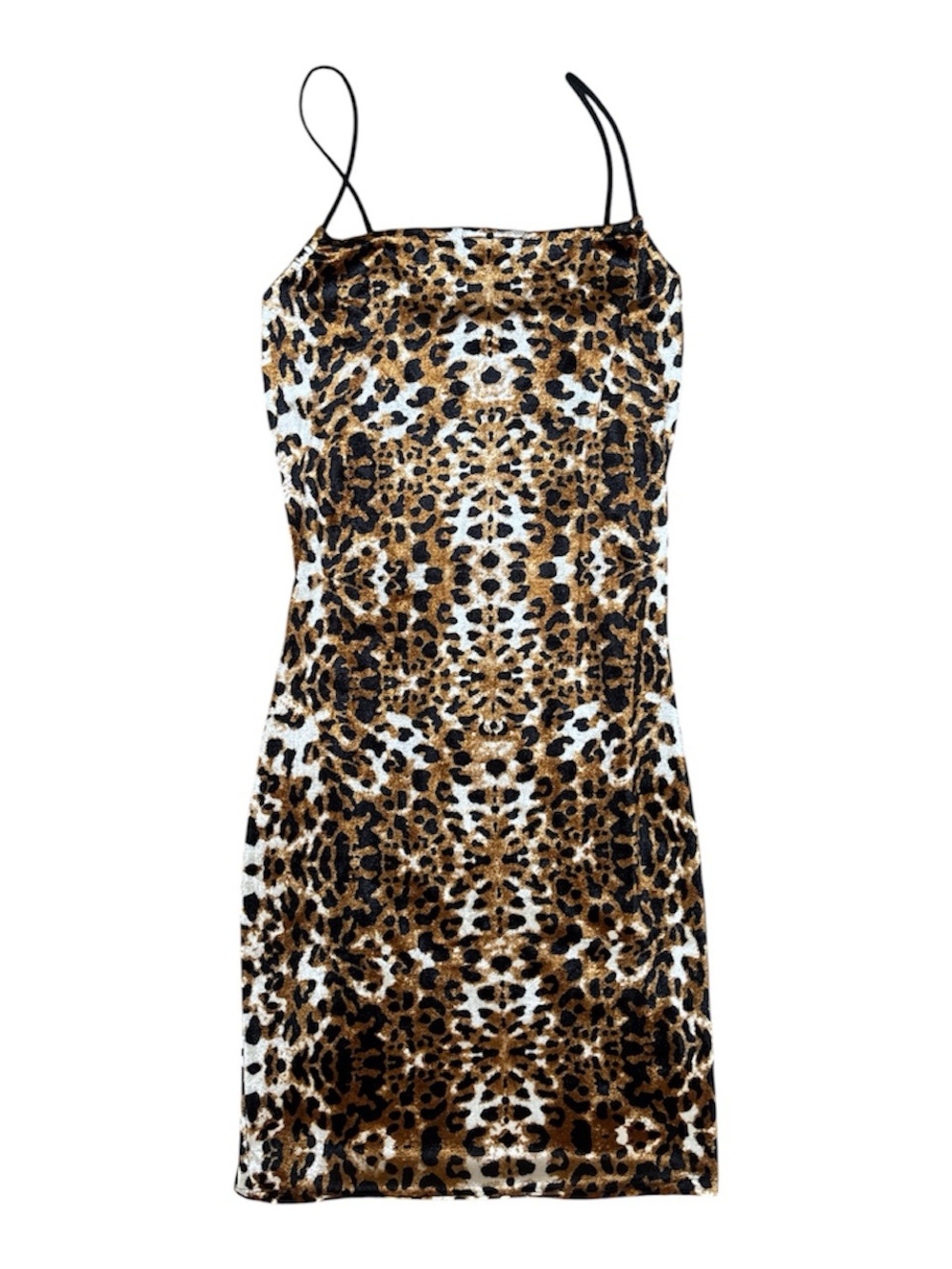 Love Culture Velvet Leopard Print Cami Mini Dress